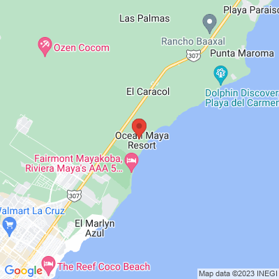 map from Cancun Airport to Ocean Maya Royale - Adults Only