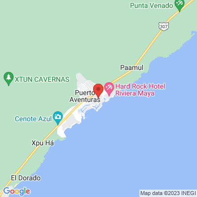 map from Cancun Airport to Cabaña bahia Xaac37