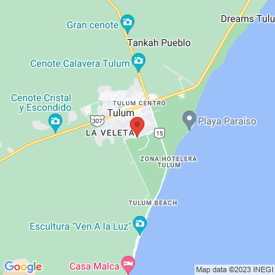 map from Cancun Airport to Aldea Zama 2