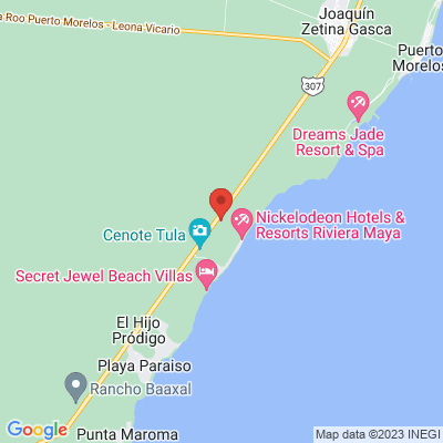 map from Cancun Airport to Aqua Nick