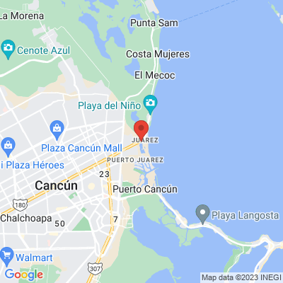 map from Cancun Airport to Amara Cancun Beachfront