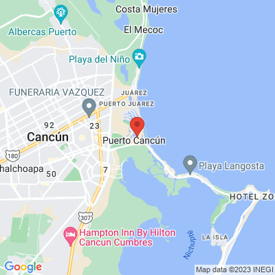 map from Cancun Airport to Hotel Renaissance Cancun Resort & Marina