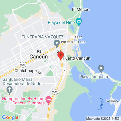 map from Cancun Airport to Hotel Soberanis Cancún
