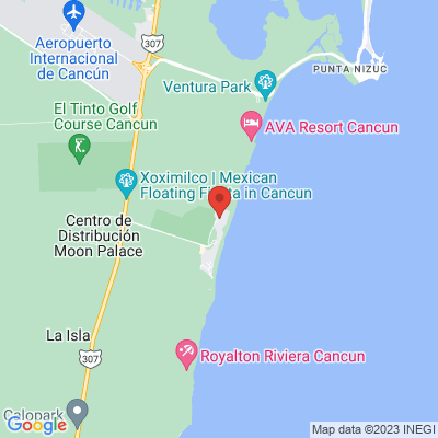 map from Cancun Airport to Moon Palace Cancun - All Inclusive Resort