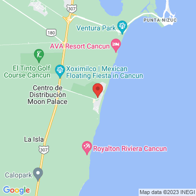 map from Cancun Airport to Moon Palace Resort - Nizuc Lobby